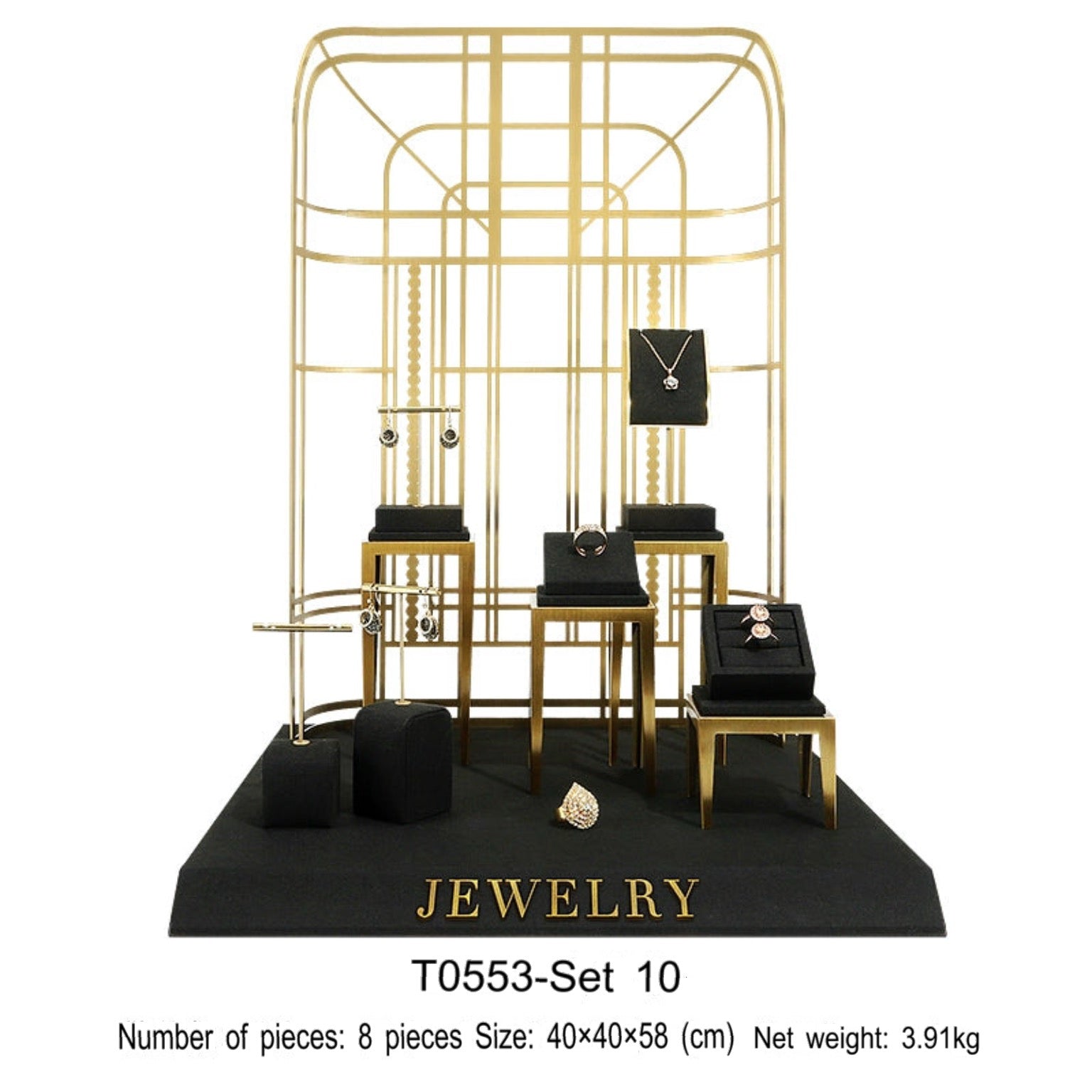 Black jewelry counter display props, necklaces, rings, earrings, studs, bracelets, jewelry display racks