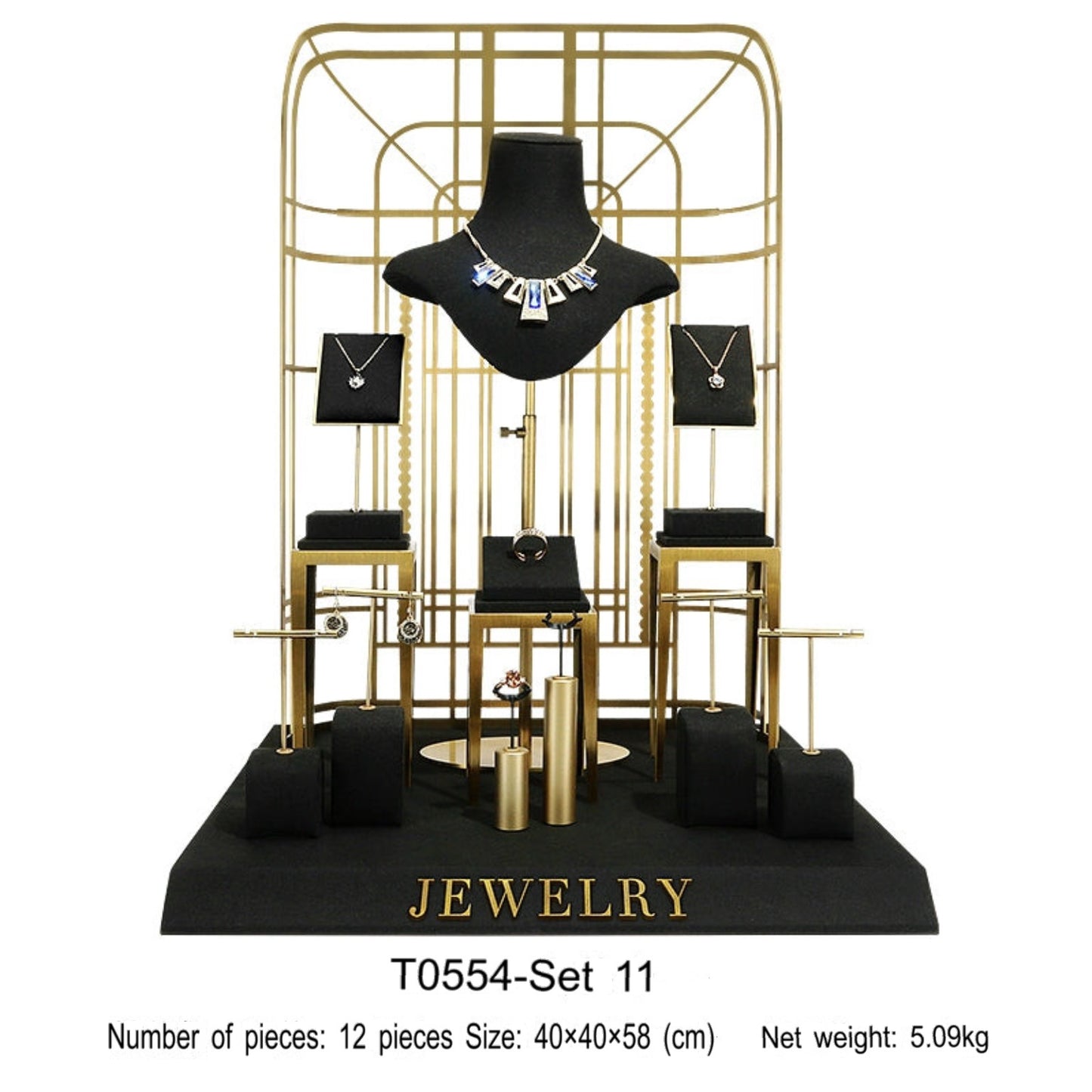 Black jewelry counter display props, necklaces, rings, earrings, studs, bracelets, jewelry display racks