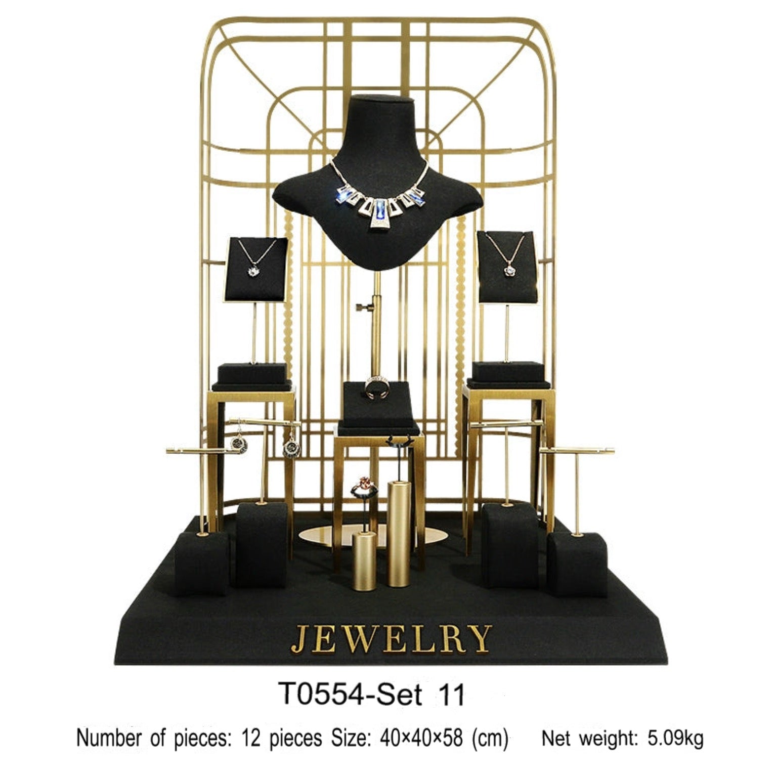 Black jewelry counter display props, necklaces, rings, earrings, studs, bracelets, jewelry display racks