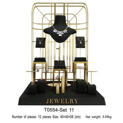 Black jewelry counter display props, necklaces, rings, earrings, studs, bracelets, jewelry display racks
