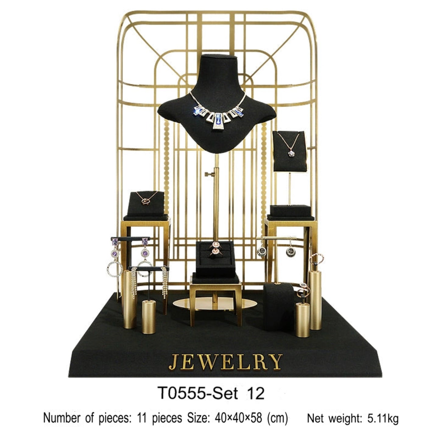 Black jewelry counter display props, necklaces, rings, earrings, studs, bracelets, jewelry display racks