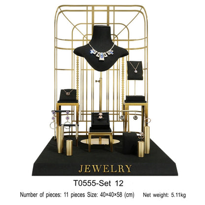 Black jewelry counter display props, necklaces, rings, earrings, studs, bracelets, jewelry display racks