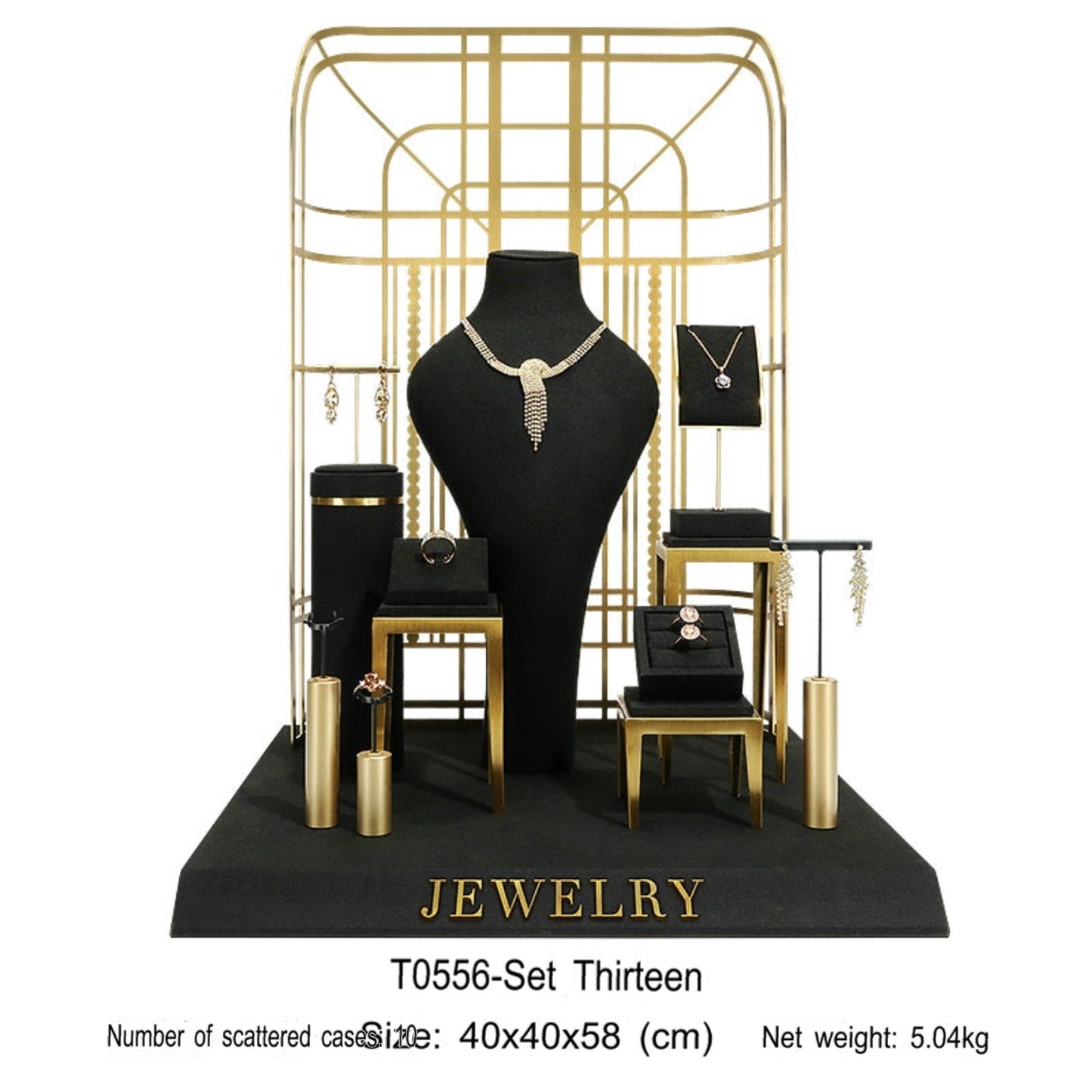 Black jewelry counter display props, necklaces, rings, earrings, studs, bracelets, jewelry display racks