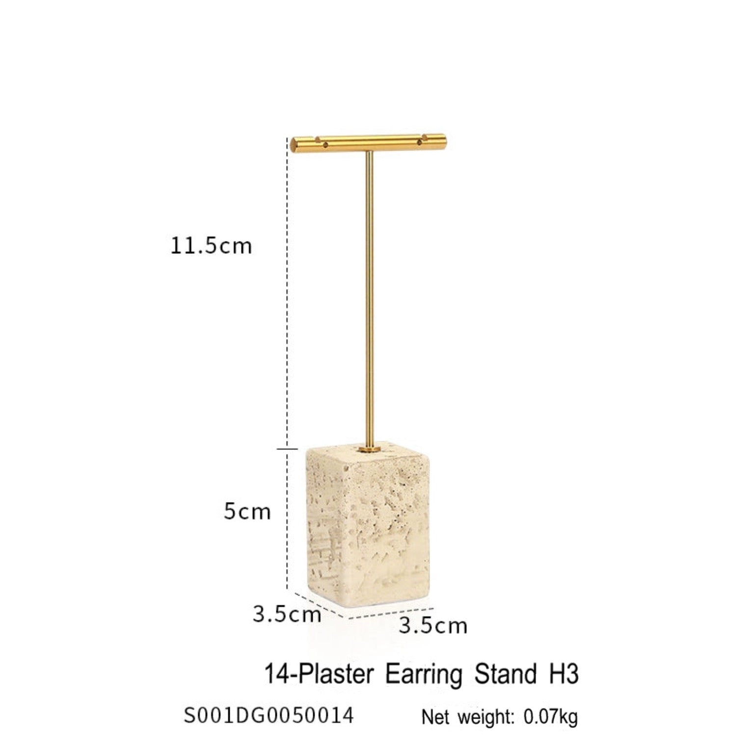 Yellow plaster earrings display, creative jewelry display, jewelry display shooting props