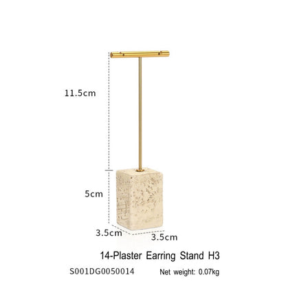 Yellow plaster earrings display, creative jewelry display, jewelry display shooting props