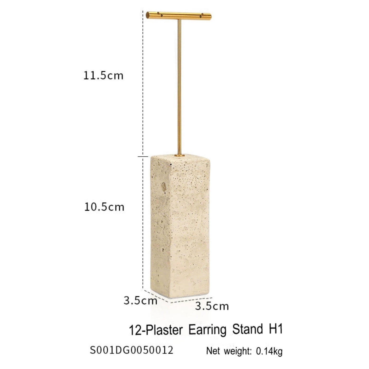 Yellow plaster earrings display, creative jewelry display, jewelry display shooting props