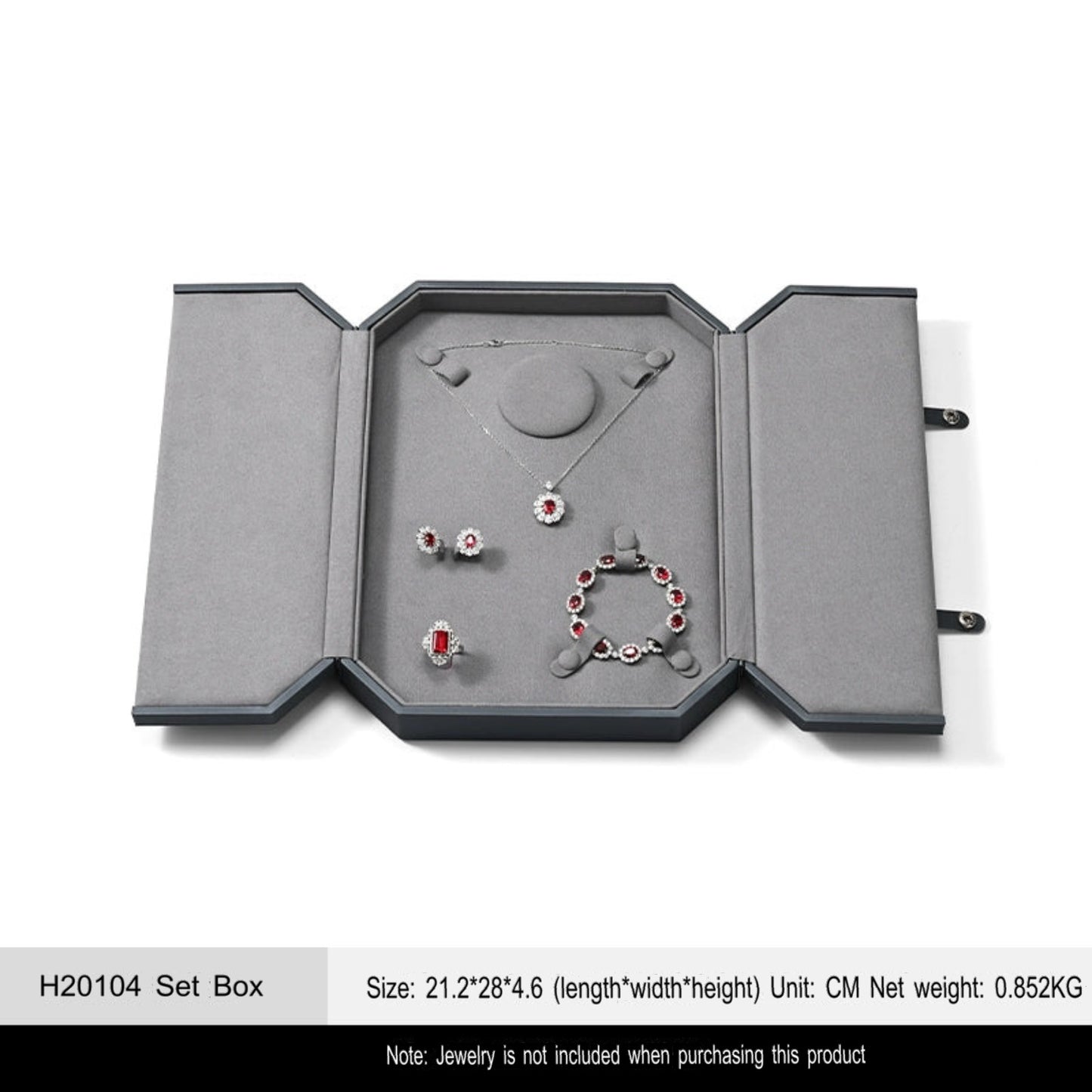 Jewelry Box Folio Snap Ring Necklace Earrings Bracelet Set Box Jewelry Gift Box