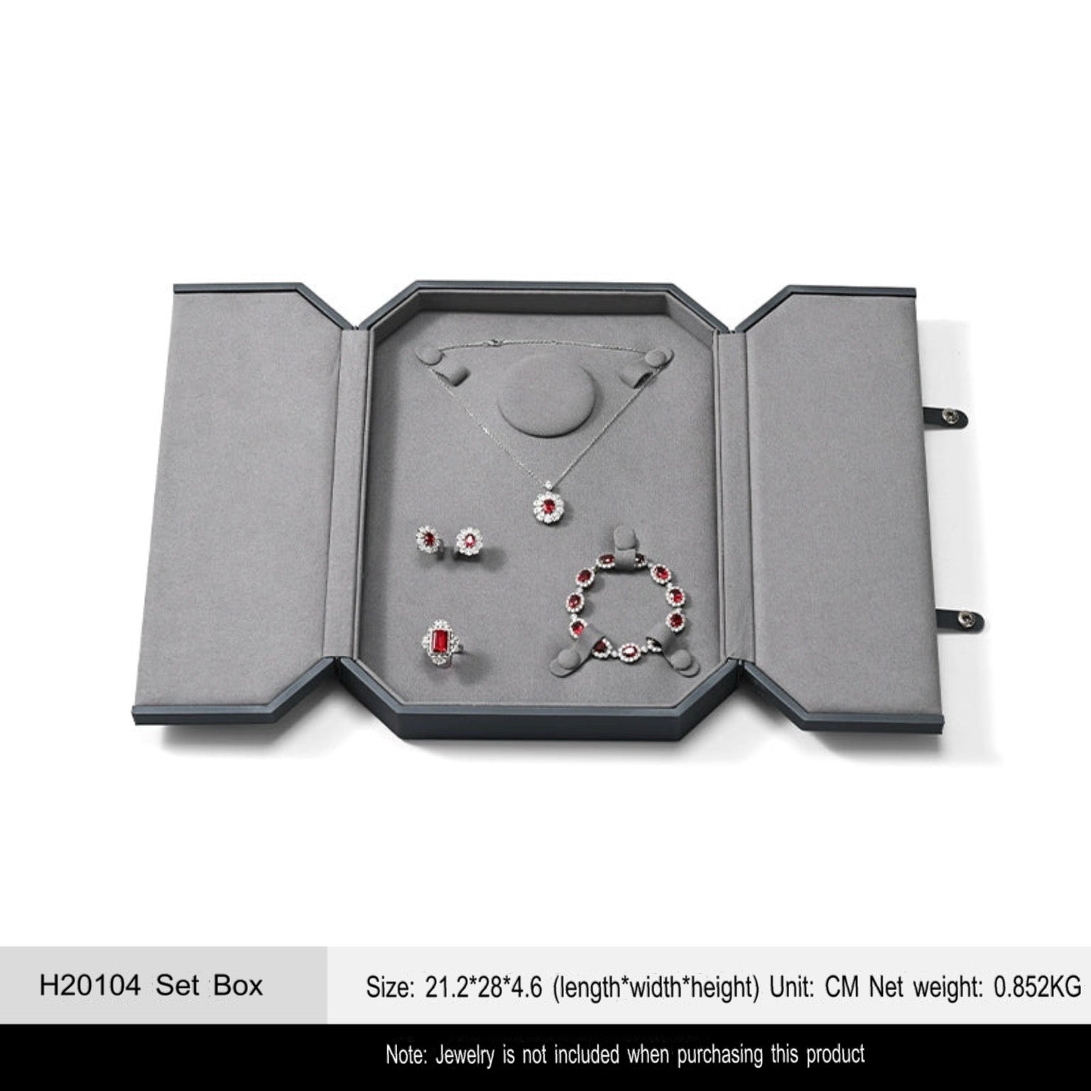 Jewelry Box Folio Snap Ring Necklace Earrings Bracelet Set Box Jewelry Gift Box