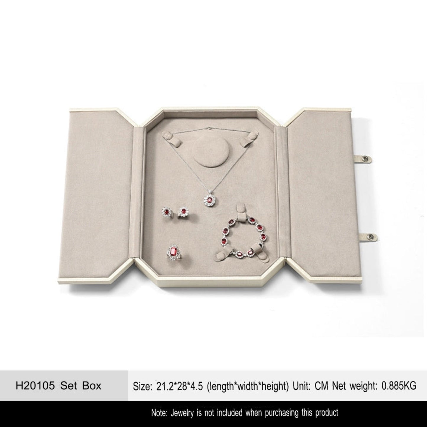 Jewelry Box Folio Snap Ring Necklace Earrings Bracelet Set Box Jewelry Gift Box