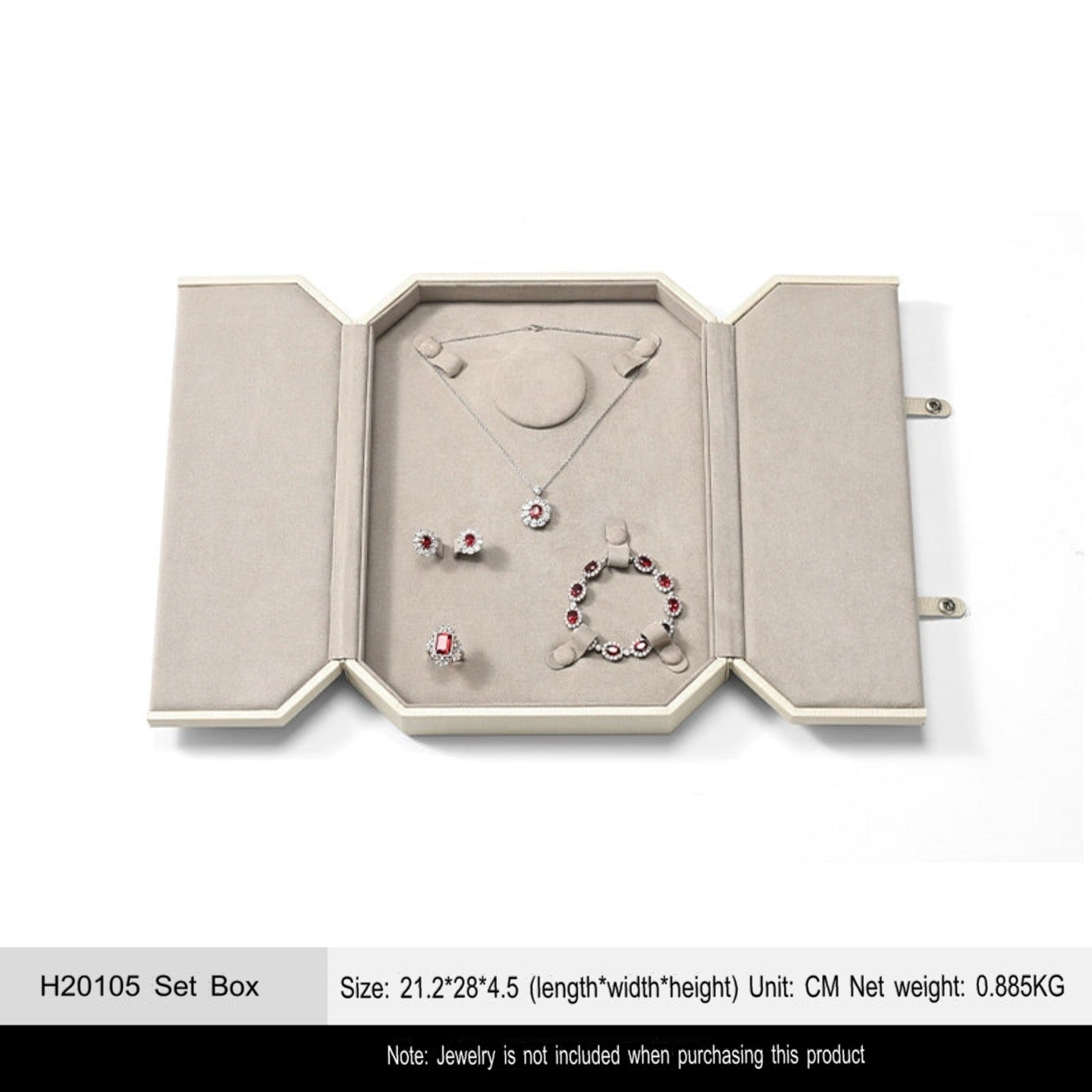 Jewelry Box Folio Snap Ring Necklace Earrings Bracelet Set Box Jewelry Gift Box