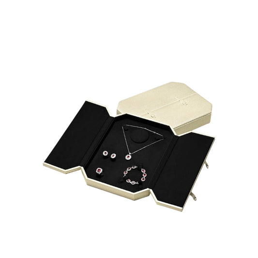 Jewelry Box Folio Snap Ring Necklace Earrings Bracelet Set Box Jewelry Gift Box