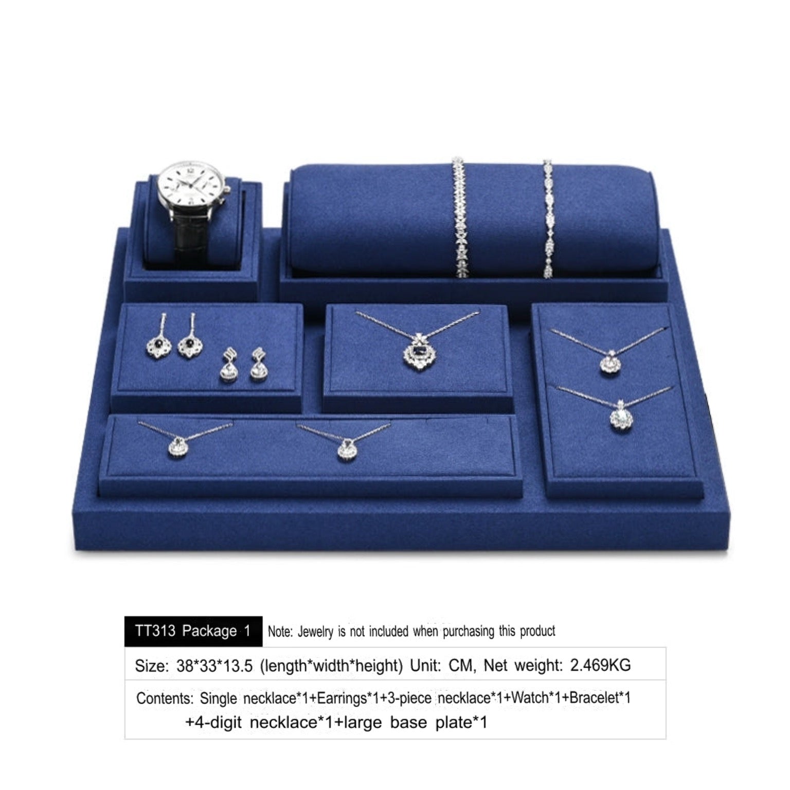 Light luxury jewelry display props, high-end microfiber rings, necklaces, watch displays, jewelry display shelves