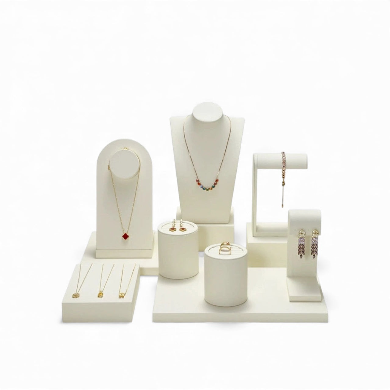 High-end window jewelry display props, rings, necklaces, earrings, display shelves, counter jewelry display sets