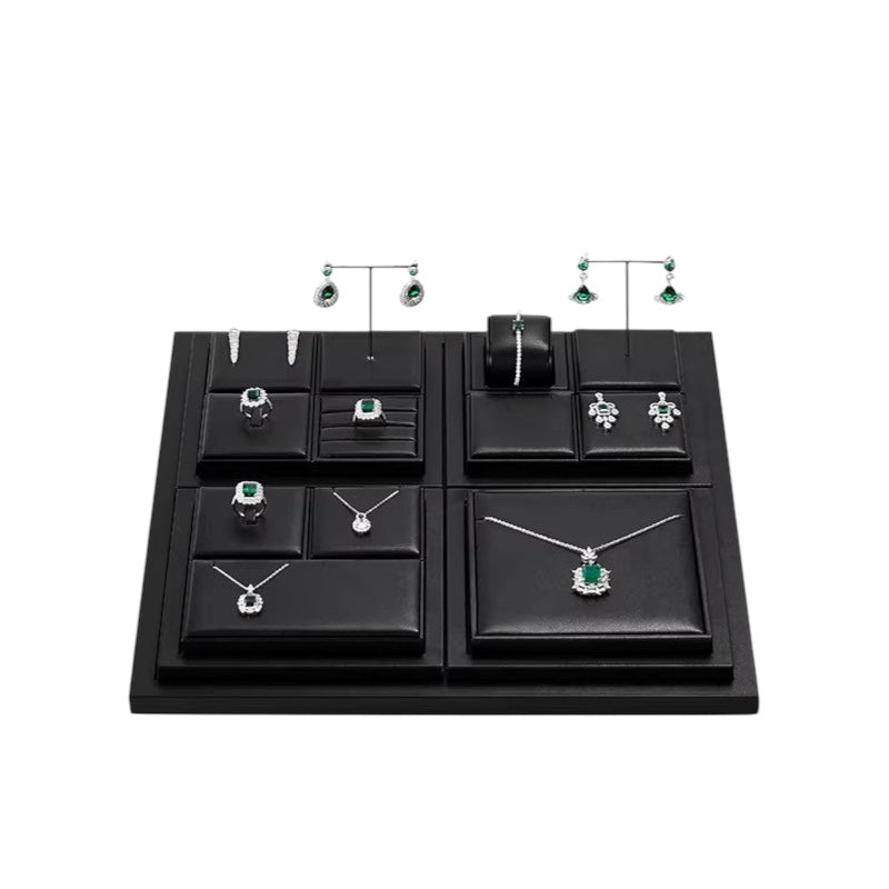 Luxury jewelry display props high-end PU rings, necklaces, earrings racks, counter jewelry display racks