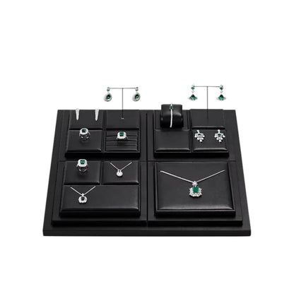 Luxury jewelry display props high-end PU rings, necklaces, earrings racks, counter jewelry display racks