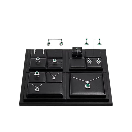 Luxury jewelry display props high-end PU rings, necklaces, earrings racks, counter jewelry display racks