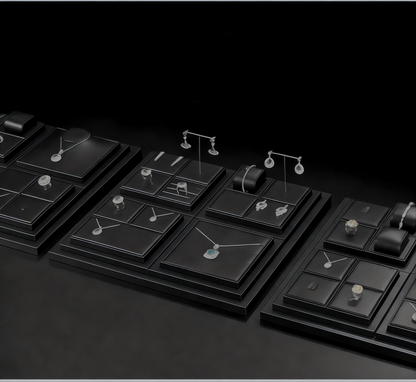 Luxury jewelry display props high-end PU rings, necklaces, earrings racks, counter jewelry display racks