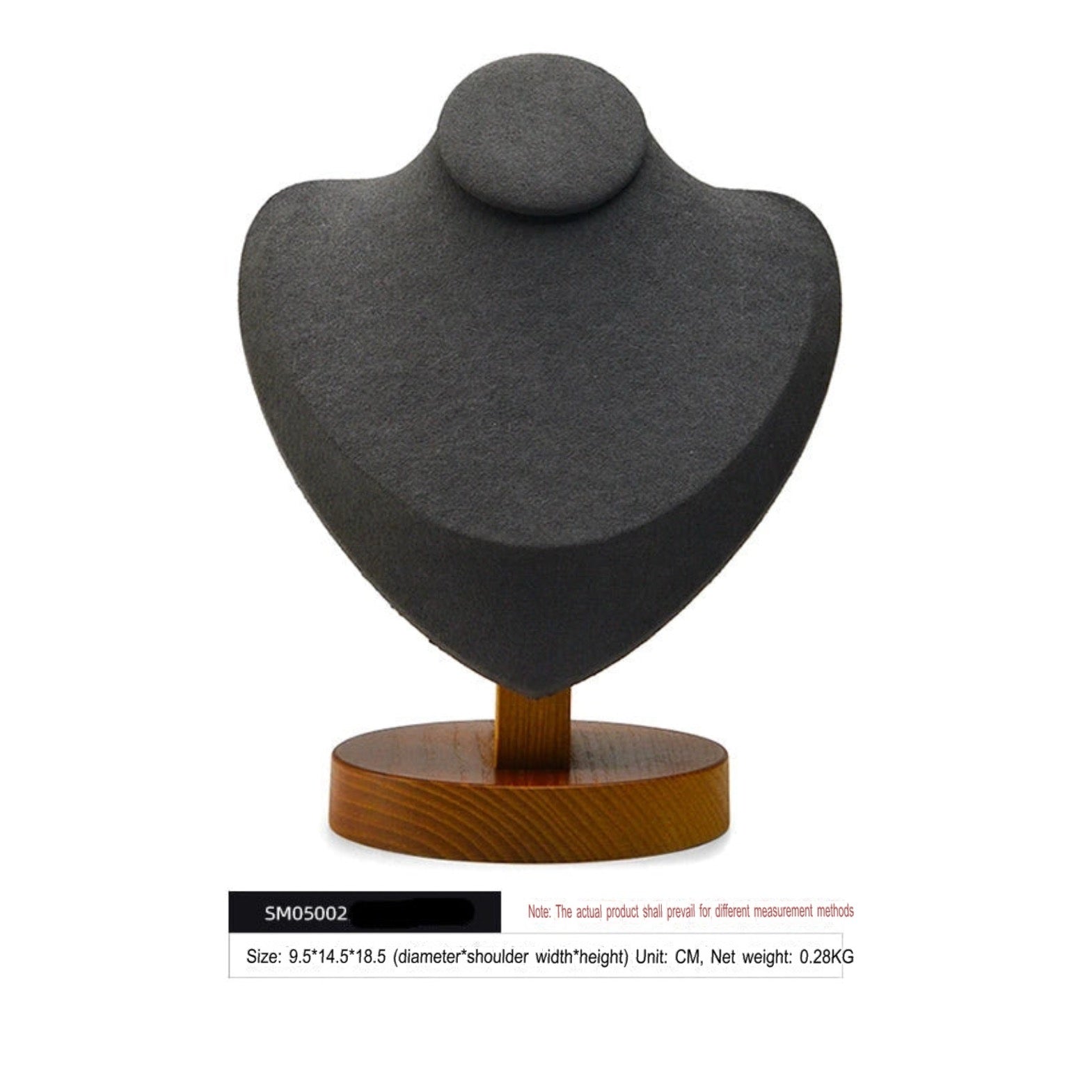 Necklace display stand, solid wood microfiber necklace, model neck, portrait frame, pendant display, neck mask holder