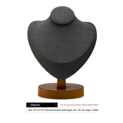 Necklace display stand, solid wood microfiber necklace, model neck, portrait frame, pendant display, neck mask holder