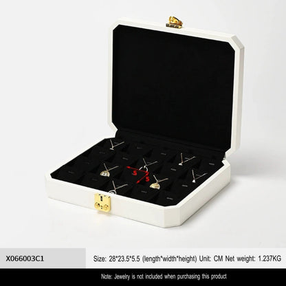 High-grade PU leather jewelry box microfiber with lock ring necklace jewelry display storage box