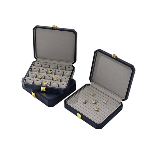 High-grade PU leather jewelry box microfiber with lock ring necklace jewelry display storage box