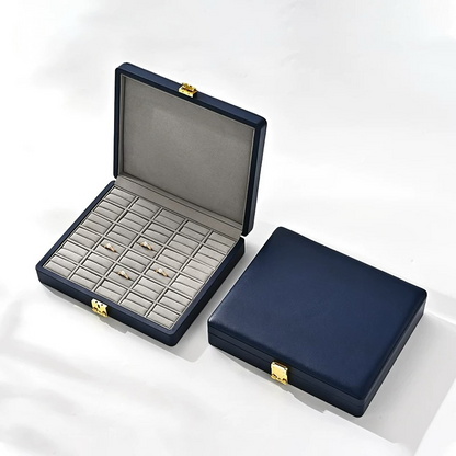 High-grade PU leather jewelry box microfiber with lock ring necklace jewelry display storage box