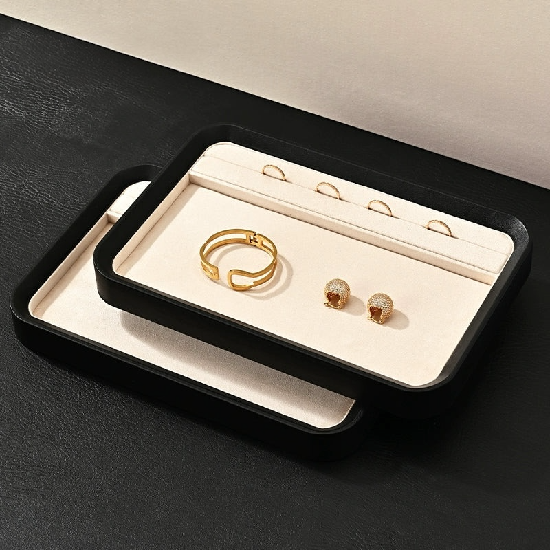 Jewelry Tray Ring Necklace Pendant Tray PU Leather Jewelry Storage Tray