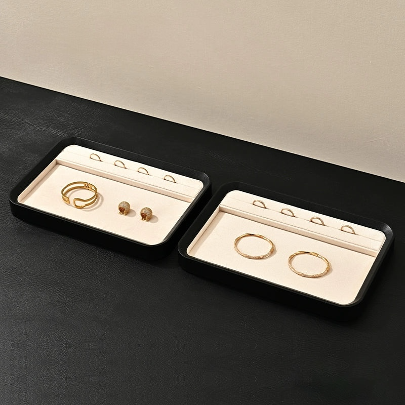 Jewelry Tray Ring Necklace Pendant Tray PU Leather Jewelry Storage Tray