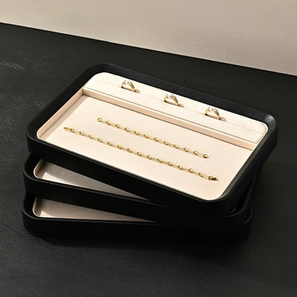 Jewelry Tray Ring Necklace Pendant Tray PU Leather Jewelry Storage Tray