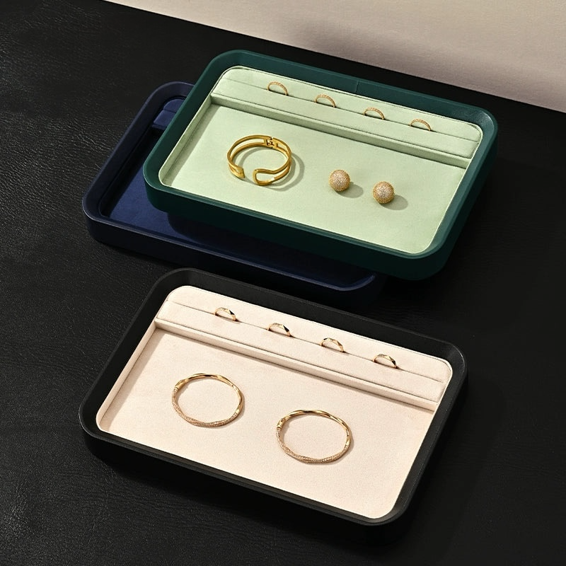 Jewelry Tray Ring Necklace Pendant Tray PU Leather Jewelry Storage Tray