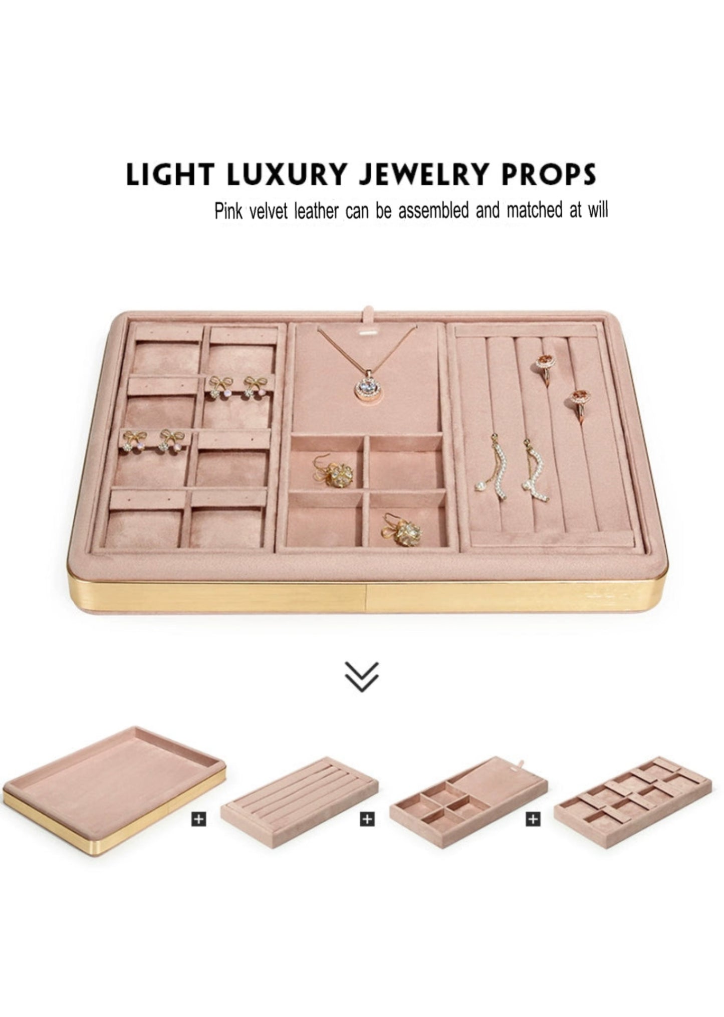 Jewelry tray ring necklace earrings bracelet multi-functional storage display tray display jewelry watch pallet