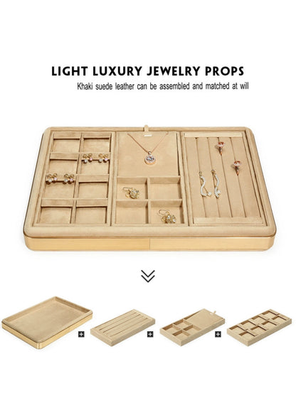 High-grade flannel jewelry tray, ring necklace, earrings, bracelets, multi-functional display plate, display plate, jewelry watch tray