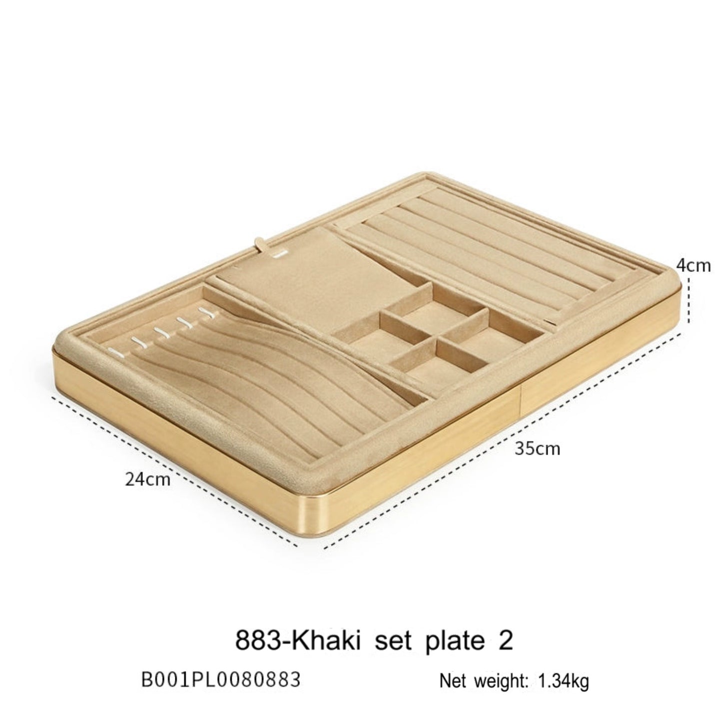 High-grade flannel jewelry tray, ring necklace, earrings, bracelets, multi-functional display plate, display plate, jewelry watch tray