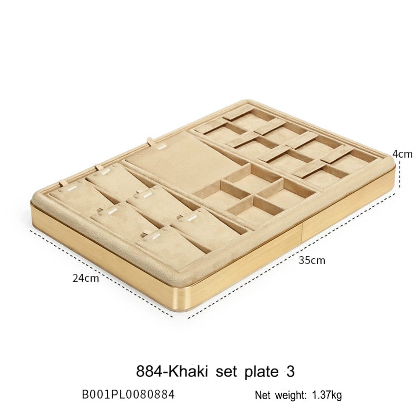 High-grade flannel jewelry tray, ring necklace, earrings, bracelets, multi-functional display plate, display plate, jewelry watch tray