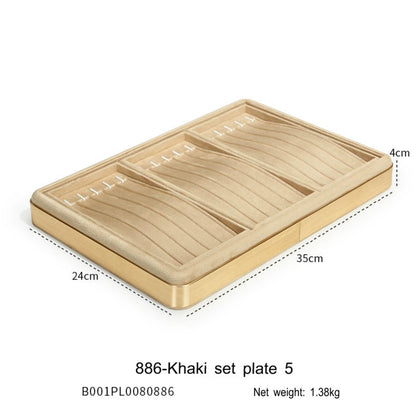 High-grade flannel jewelry tray, ring necklace, earrings, bracelets, multi-functional display plate, display plate, jewelry watch tray