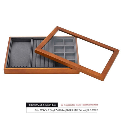 Solid wood jewelry storage box high-end necklace ring earrings bracelet bracelet box jewelry jewelry box