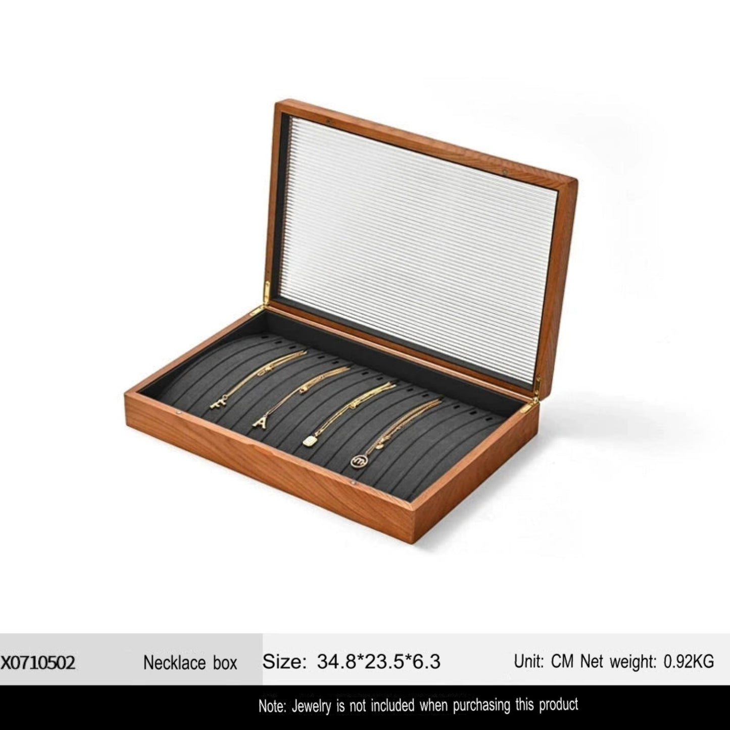 Solid wood jewelry storage box high-end necklace ring earrings bracelet bracelet box jewelry jewelry box