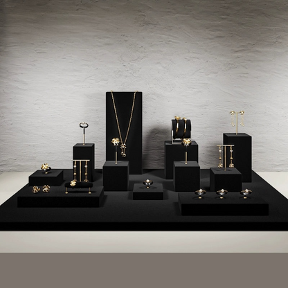 Luxury jewelry display props, high-end metal microfiber necklace, ring counter, jewelry display rack