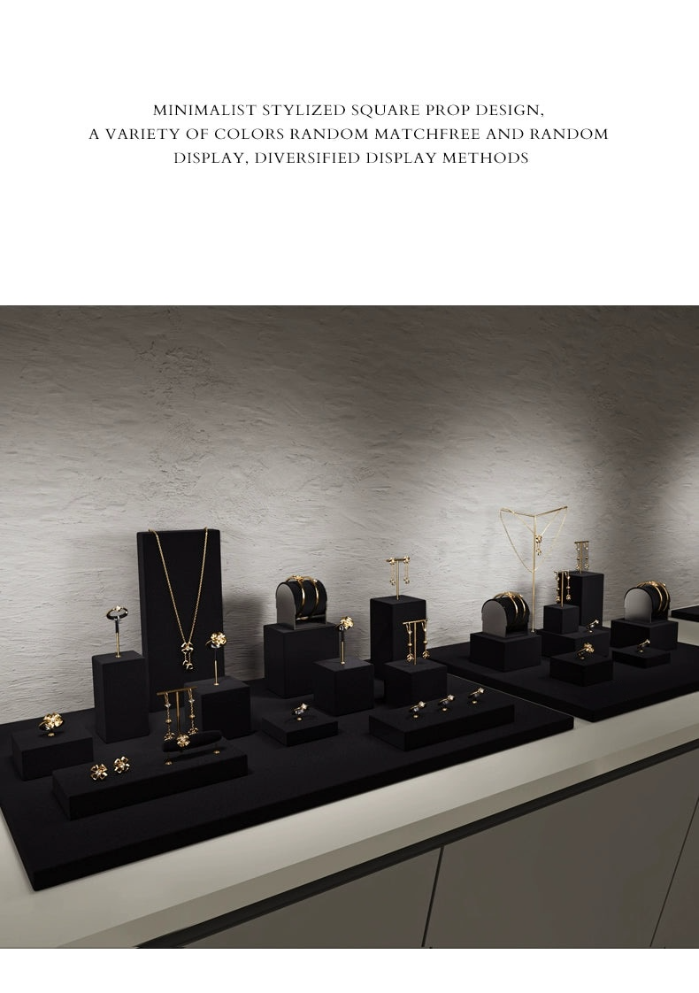 Luxury jewelry display props, high-end metal microfiber necklace, ring counter, jewelry display rack