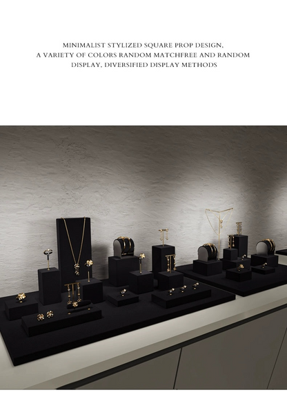 Luxury jewelry display props, high-end metal microfiber necklace, ring counter, jewelry display rack