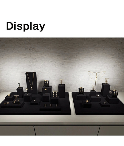 Luxury jewelry display props, high-end metal microfiber necklace, ring counter, jewelry display rack