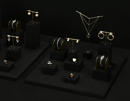 Luxury jewelry display props, high-end metal microfiber necklace, ring counter, jewelry display rack