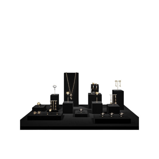 Luxury jewelry display props, high-end metal microfiber necklace, ring counter, jewelry display rack