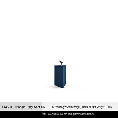 Ring Display Props Blue Microfiber Ring Holder Display Storage Ornament Ring Display Stand