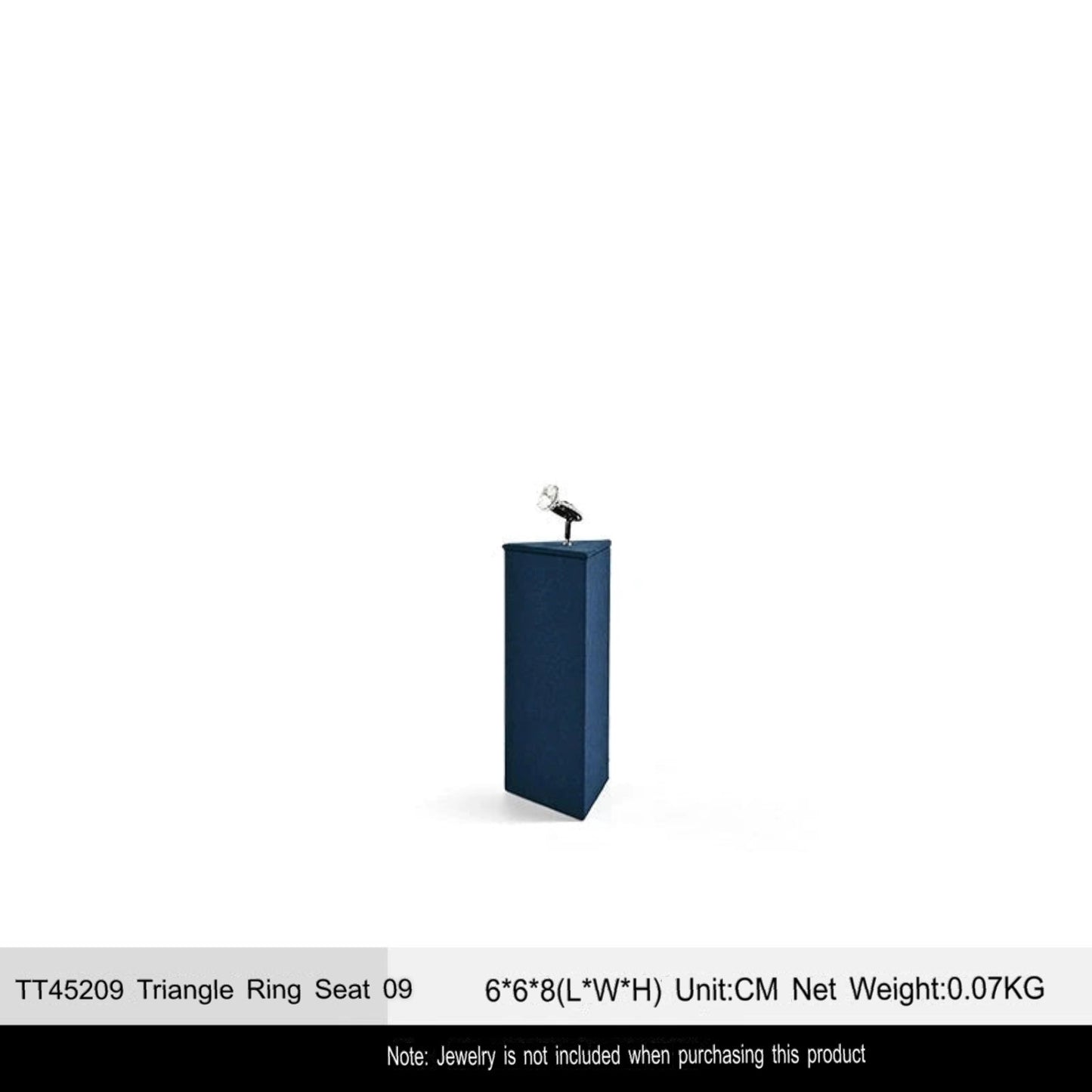 Ring Display Props Blue Microfiber Ring Holder Display Storage Ornament Ring Display Stand