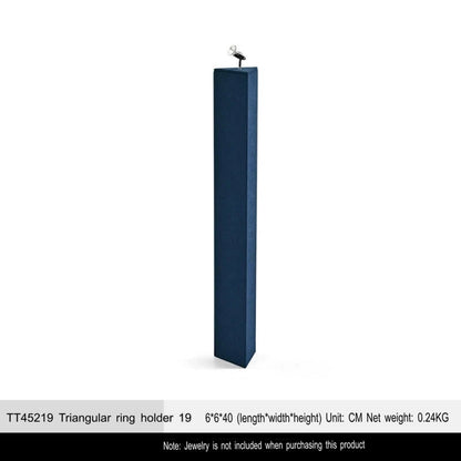 Ring Display Props Blue Microfiber Ring Holder Display Storage Ornament Ring Display Stand