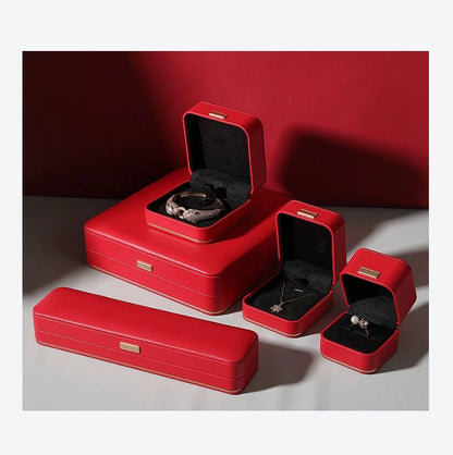 Jewelry box, wedding PU leather ring box, earrings, necklace storage box, confession jewelry packaging, gift box