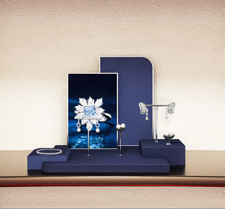 High-end microfiber jewelry display props ring earrings necklace counter display display plate Jim Display
