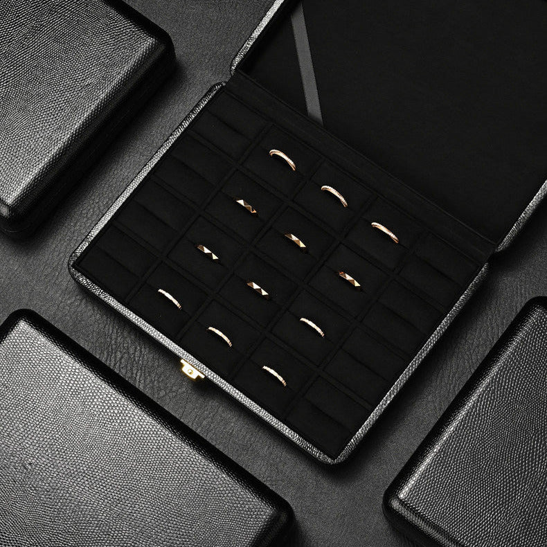 Luxury jewelry box, high-end leather rings, necklaces, earrings, jewelry storage box, display display packaging