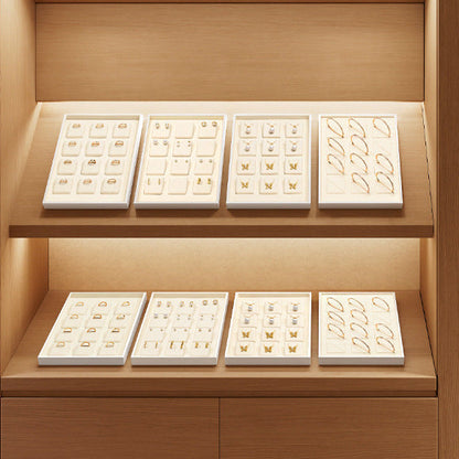 High-end jewelry display tray PU leather ring necklace earrings bracelet counter display tray